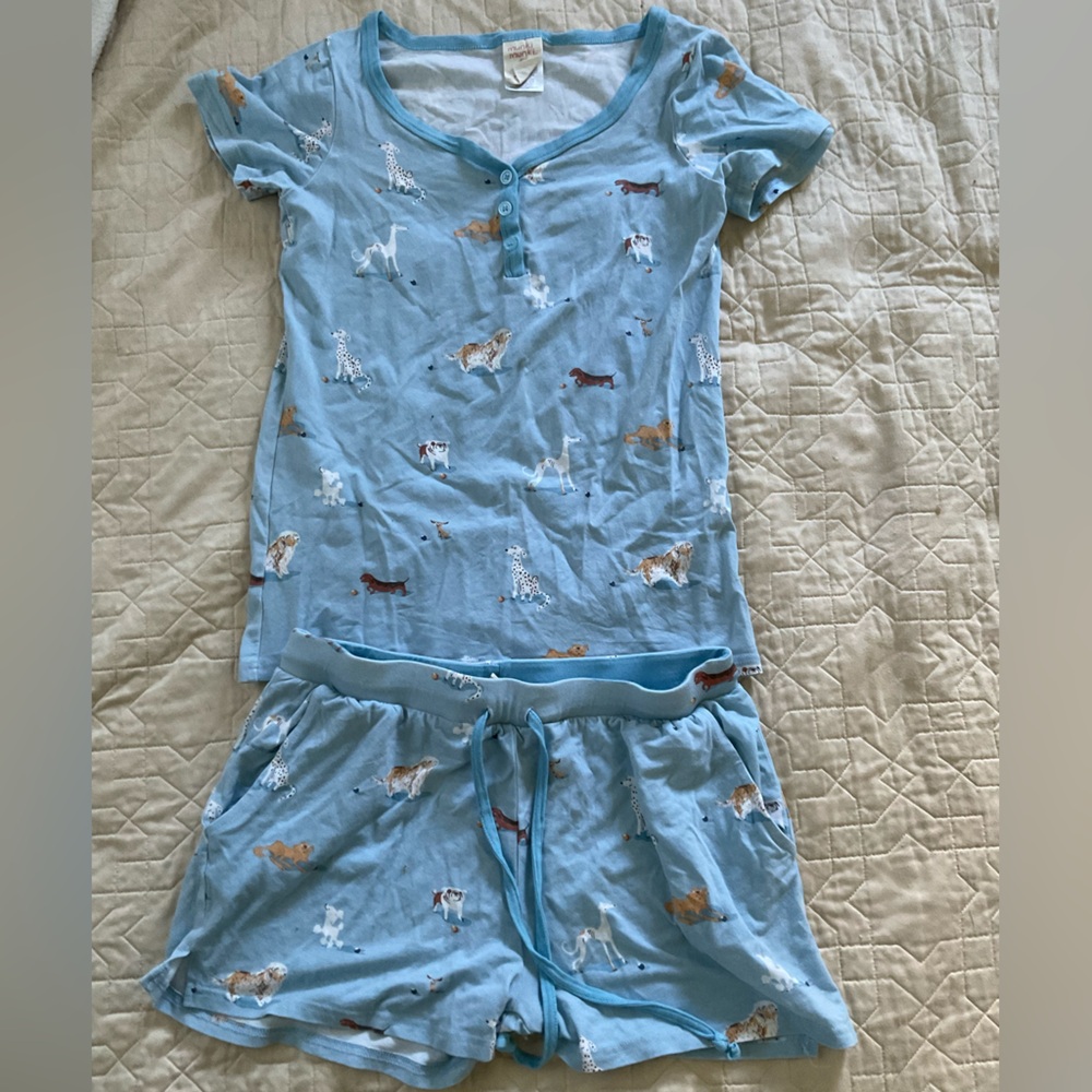 munki munki Blue Dog Print Pajama Set